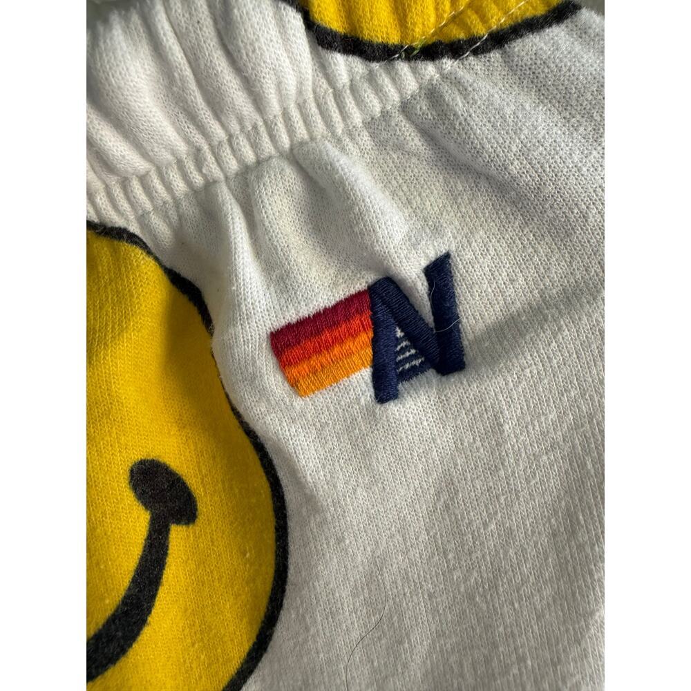 Aviator Nation Smiley Face Sweatpants White Graphic Joggers Made USA Small - Picture 5 of 5